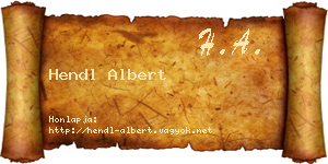 Hendl Albert névjegykártya